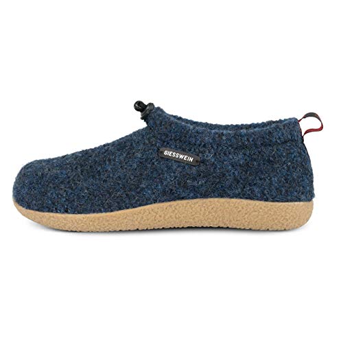 Giesswein Pantoufles Vent océan 38 - Chaussons fermées en Feutre pour Femmes et Hommes, Mules Chaudes avec voûte Plantaire Amovible