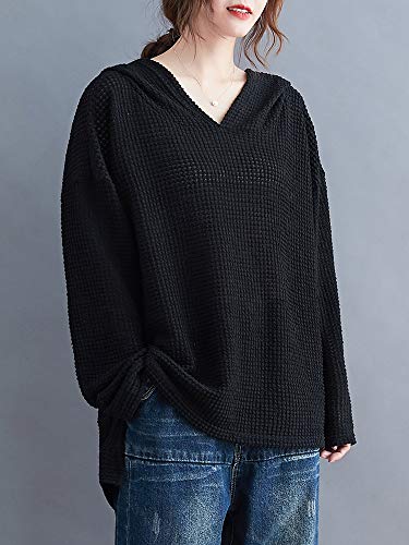 Eastdall Camisa Com Capuz,Moletom feminino com capuz manga comprida divisão lateral mais longa nas c