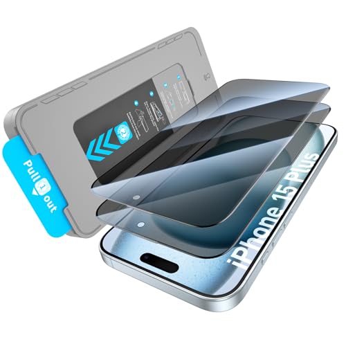 Anti-espion iPhone 13 Plus verre trempé pour sécuriser votre écran dans les transports Lot de 2