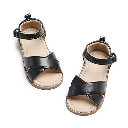 Image of Felix & Flora Toddler Girl Sandals - Flower Girl Dress Shoes Open Toe Little Kid Flats