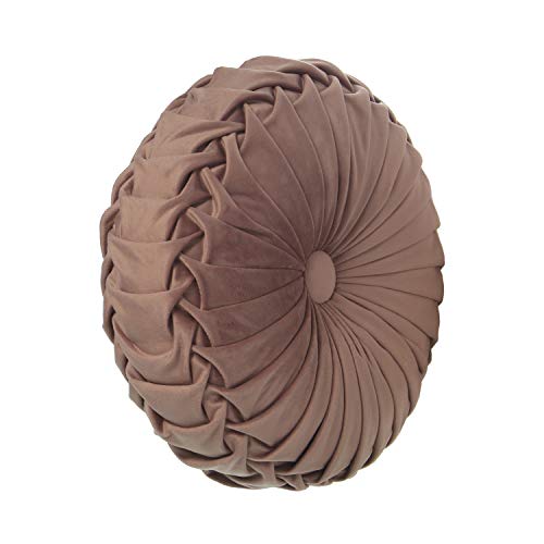 Coussin rond velours rose 35cm sans zip pour protéger vos canapés