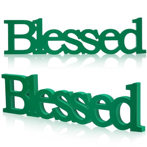 Lettres sur pied Blessed vertes, le cadeau idéal pour mariage et diplôme