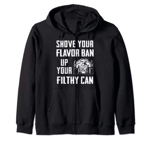 Vape Pen Juice Flavor Ban e-Cigarette Zip Hoodie