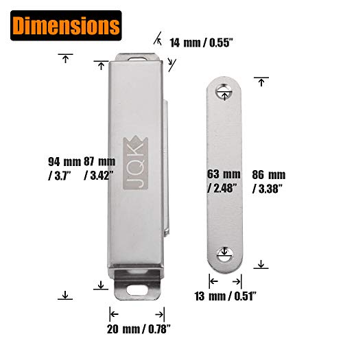 Jqk Magnetic Door Catch, Heavy Duty Magnet Latch Cabinet Catches For Cabinets Shutter Closet Furniture Door, Stainless Steel 90 Lbs Silver (2 Pack), Cc120-P2 #TOP1