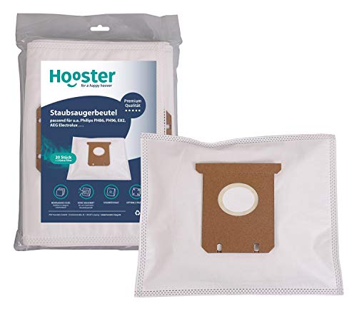 Hooster 20 Sacs d'aspirateur Compatible pour Electrolux E 210 / E210 S-Bag Ultra Long Performance avec Filtre en Non-tissé supplémentaire