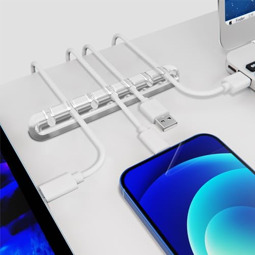 Image of SOULWIT Cable Holder Clips, 3-Pack Cable Management Cord Organizer Clips Silicone Self Adhesive for Desktop USB Charging Cable Nightstand Power Cord Mouse Cable Wire PC Office Home