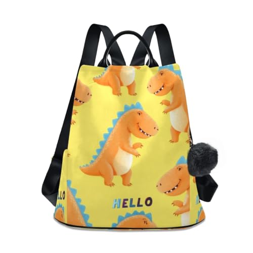 Sac à dos mignon femme poche arrière zippée antivol motif dinosaure