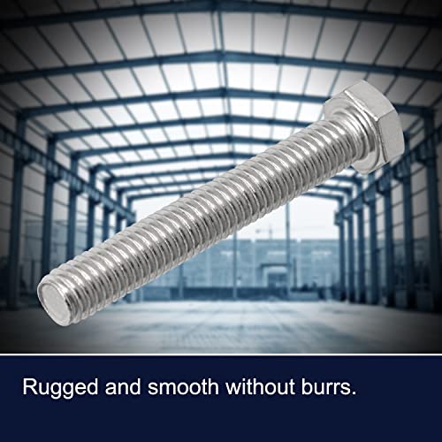Image of M5 x 40mm Hex Head Bolts Screws Grade 5.8 Stainless Steel, Fasteners Fully Machine Threaded SUS304 10 Pcs