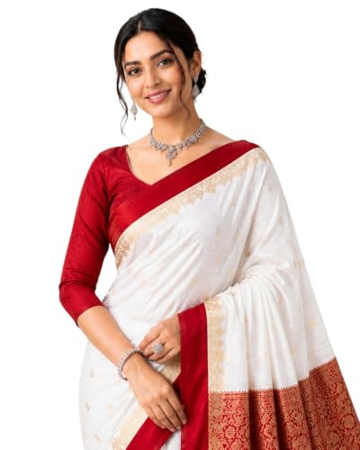 Image of Women's Glory Banarasi Satin Silk Saree with Embroidery Design