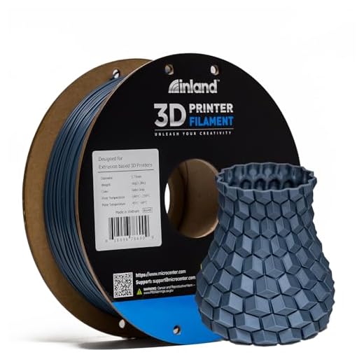 Inland PLA Filament 1.75mm Gray 1KG, 3D Printer Filament Dimensional Accuracy +/- 0.02mm, 1kg Spool (2.2lbs) Fits Most FDM 3D Printers (Slate Gray, 1 Pack)