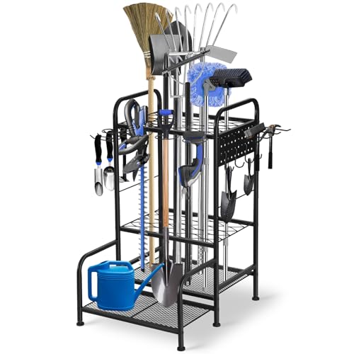 Garden Tool Organizer, Heavy Duty Tool Rack Stand, Metal Garden T...