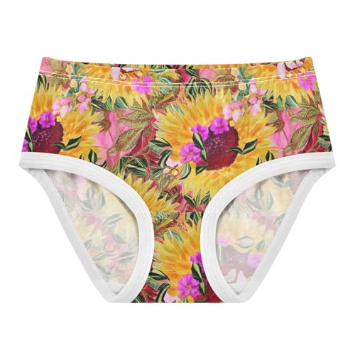 Designer Girls Underwear Toddler 2t Cotton Little Girl Panties Vintage Sunflowers Undies Kids Briefs