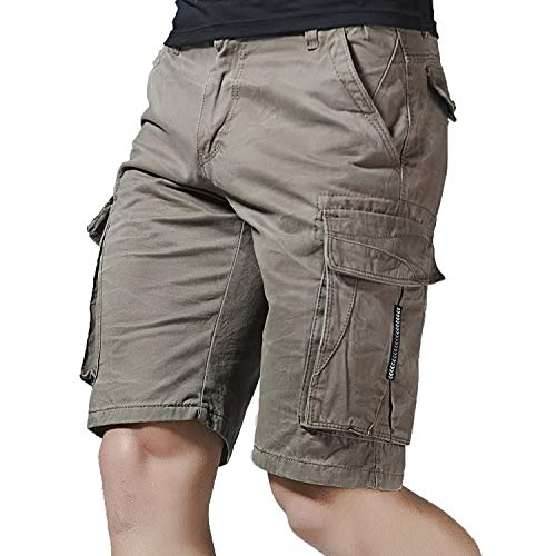 LANBAOSI Men's Hiking Cargo Shorts with Multi Pockets for Spring Dust Grey