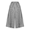 Wide Leg Capri Pants Women Cotton Gingham Plaid Cu... #3