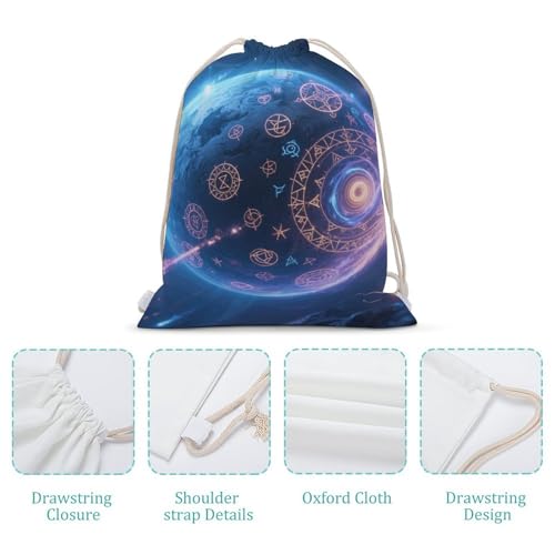 Magic Planet Drawstring Backpack Gym Bag Lightweight Sackpack Gift for Hiking Travel Beach Shopping4