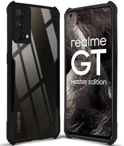 Image of Jkobi Hybrid Back Cover Case for Realme GT Master (Shockproof with Polycarbonate Clear Panel | Professional Black)