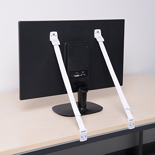 Adoric TV and Furniture Anti Tip Straps (4 Pack) Kit - Secure 400 lb - Safety Furniture Wall Anchors for Baby Proofing Flat Screen TV, Dresser, Bookcase, Cabinets, and More