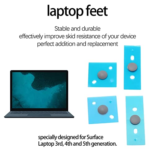 Laptop Bottom Case Rubber Feet Non Slip Round Dot Laptop Foot Pads Replacement for 3 4 5 (Silver) - Image 2