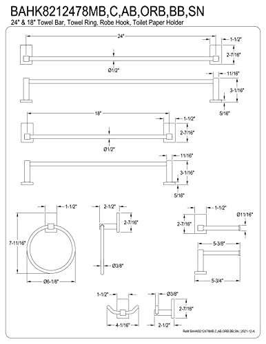 Accesorios de baño Kingston Brass BAHK8212478C para transformar su aseo en un spa 3