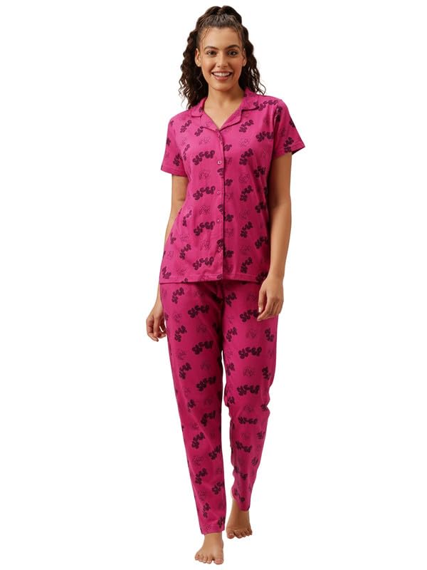 Image of Clovia Women Cotton Night Suit- Top & Pyjama Set