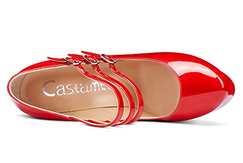 Castamere Womens High Heels Platform Sexy Pumps Strappy Round Toe Pump 15CM Heel Office Dress4