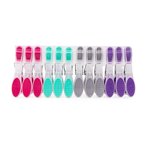 EsfreBom - Prendedor Plástico Emborrachado, Embalagem com 12 Unidades, Multicor, Bettanin