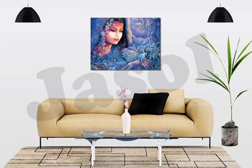 Image of Jasol Diamond Painting Kit, 40x30 Cms, Full Drill, 5D Crystals, Home Wall Decor Gift Set (Forest God M45002)
