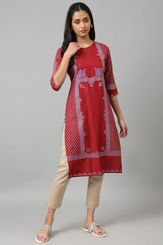 Image of W for Woman Women's Viscose Regular Fit Casual Kurta