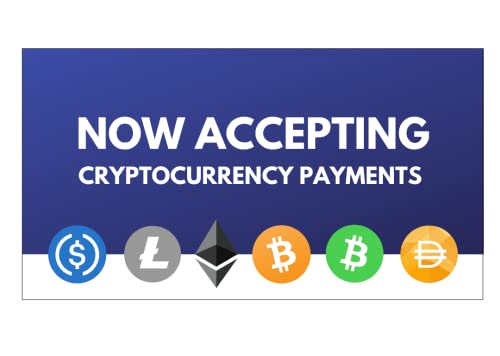 Crypto-Fosho Now Accepting Cryptocurrency Payments Large Sticker Bumper Sticker - 6" by 3" Bitcoin Ethereum BTC Cash Litecoin USDC Dai