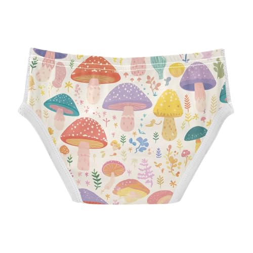 KLL Trippy Woodland Mushrooms Rainbow Eyed Toddler Boys Comfort Athletic Underwear Breathable Undies2