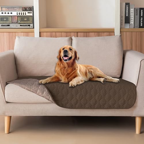Image of gogobunny 100% Double Sided Waterproof Dog Blanket Soft Pet Bed Cover Reversible Protect Furniture Couch Sofa Car for Puppy Cat Kids (Dark Chocolate /Light Chocolate, 32x53 Inch (Pack of 1))