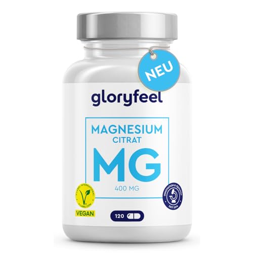 Magnesiumcitrat Kapseln - Elementar und Hochdosiert - 120 Kapseln Tri-Magnesium Dicitrat hoch bioverfügbar - Vegan, laborgeprüft und ohne Zusätze in Deutschland hergestellt