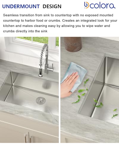 Dcolora 33 Inch Undermount Kitchen Sink Workstation 16 Gauge Stainless Steel Large Single Bowl Under Counter Kitchen Sinks Basin thumb #6