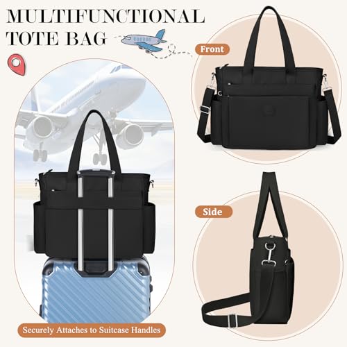 TEUEN Handtasche Damen Mittelgroß, Leichte Henkeltaschen Nylon Tote Bag mit Reißverschluss Damen-Umhängetasche Shopper Crossbody Schultertaschen für Arbeit Reisen Büro Einkaufen Schule
