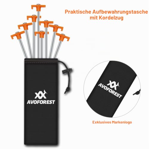 Zeltheringe, AVOFOREST Heringe erdnägel stabil, Heringe Camping, Zeltzubehör, Lange und robuste Erdnägel… – Ansicht 2