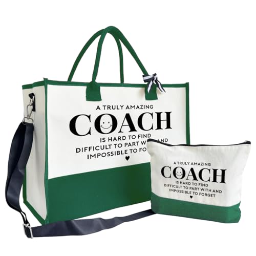 Amazing Coach Tote Bag, Canvas Tote Bag for Women, Shoulder Beach Bag, Thank You Gift for Female Coach, Coach Gifts for Women, Travel Bag Gifts for Coach, Canvas Tote Bag With Zipper, Make Up Gag B1