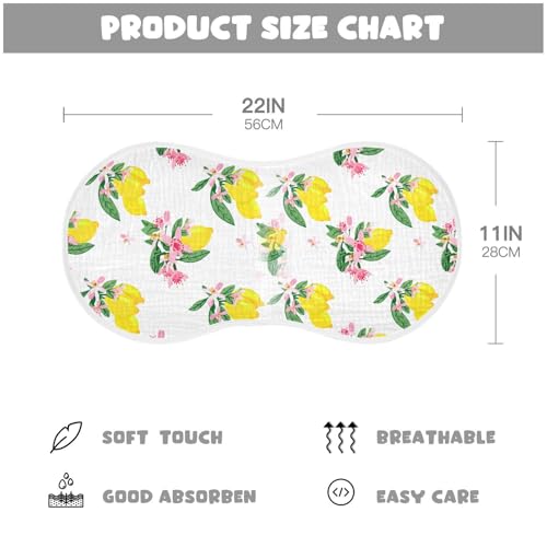 Muslin Baby Burp Cloths, Hand-Drawn Lemons Cotton Soft Burp Cloths for Newborns, Extra Absorbent Burp Cloths 2-Pack, 22 x 11 Inch3