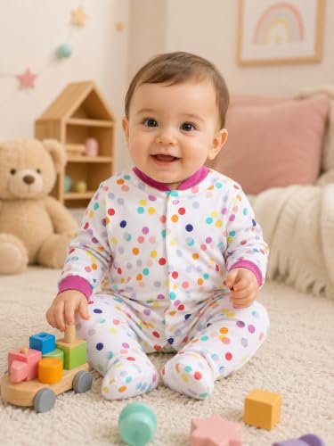 Image of EIO 100% Cotton Rompers /Sleep Suits /Jumpsuit /Night Suits for Baby Boys & Girls, Infants, New Born Pack of 3