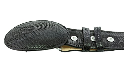 Mens Black Western Cowboy Belt Real Teju Lizard Skin Rodeo Buckle3