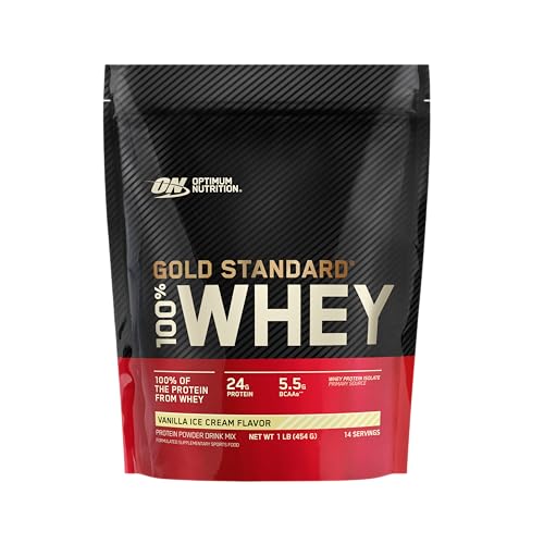 Optimum Nutrition Gold Standard 100% Whey Protein Powder Vanilla Ice Cream 1 Pound (Packaging May Vary)