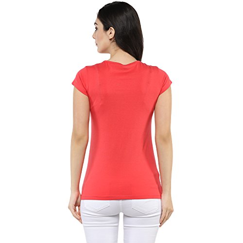 Image of Modeve Women Printed Cotton Blend Half Sleeve Round Neck T-Shirt for Summer