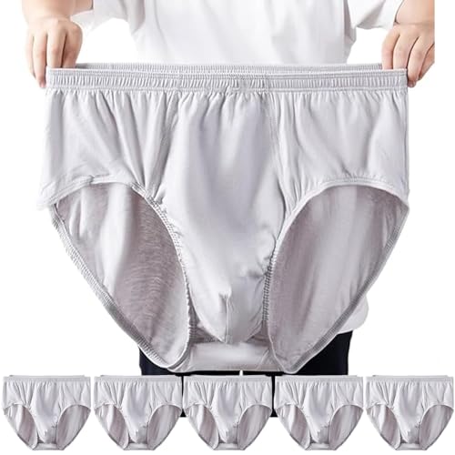 50-140kg 5PCS Cotton Middle-Aged Elderly Men's Loose Plus Size Briefs High Waist Underwear Panties Shorts Underpants