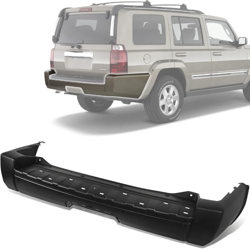 CarPartsDepot Rear Bumper Cover Compatible With JEEP Commander 2006-2008 4 Door SUV Rear Facial Cover Assembly Rear Bumper Cover with Trailer Hitch CH1100868 5183506AA