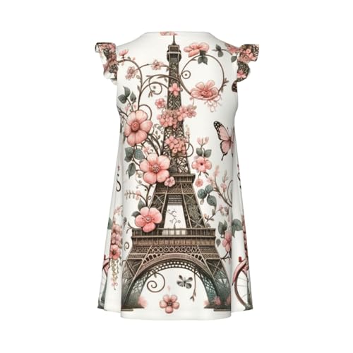 Augenstern Flutter Sleeve Nightgown Pajama Gown Romantic-Paris-Eiffel-Tower Easy Pull-On Sleepwear Nightdress2