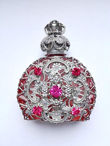 Flacons Parfum de Luxe artisanal en filigrane métal argenté de 6.1 cm