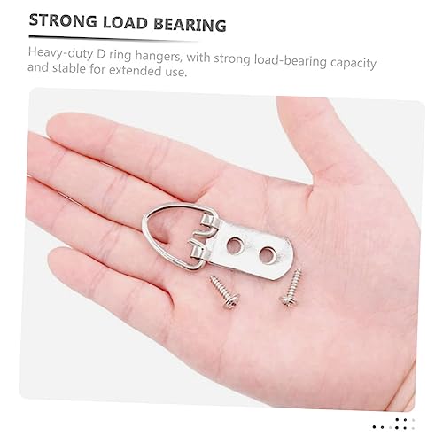 Image of Homoyoyo 50pcs d Ring Picture Hanging Hooks Heavy Duty Metal Hangers for Canvas and Frames Easy to Install Wall Hardware for Home and Office Decor