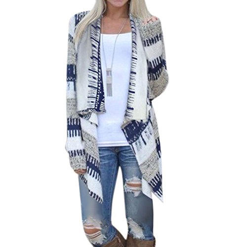 Phoenix Womens Geometric Print Casual Knit Cape Cloak Sweater Cardigan Coat