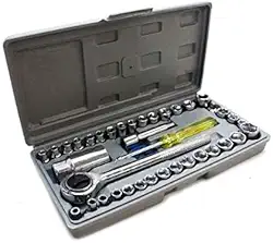 Conjunto Jogo Chave Catraca Reversível Com Soquetes 40 Peças