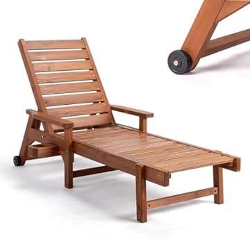 wooden lounge chair outdoor