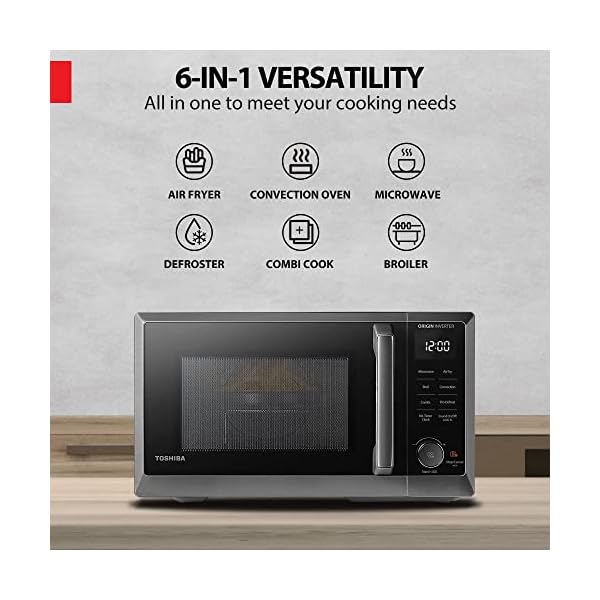 TOSHIBA 6in1 Inverter Microwave Oven Air Fryer Combo, Countertop